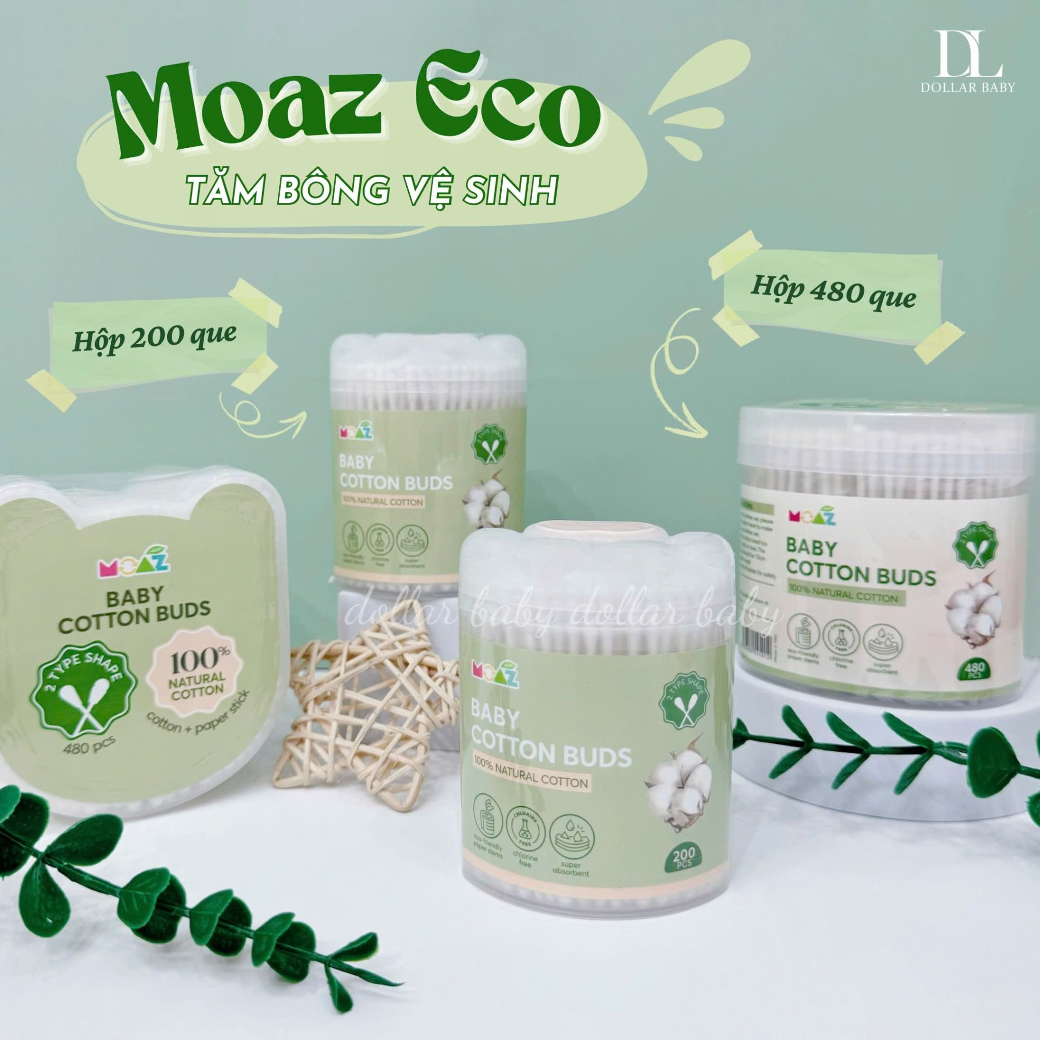  MOAZ ECO - Tăm bông trẻ em 