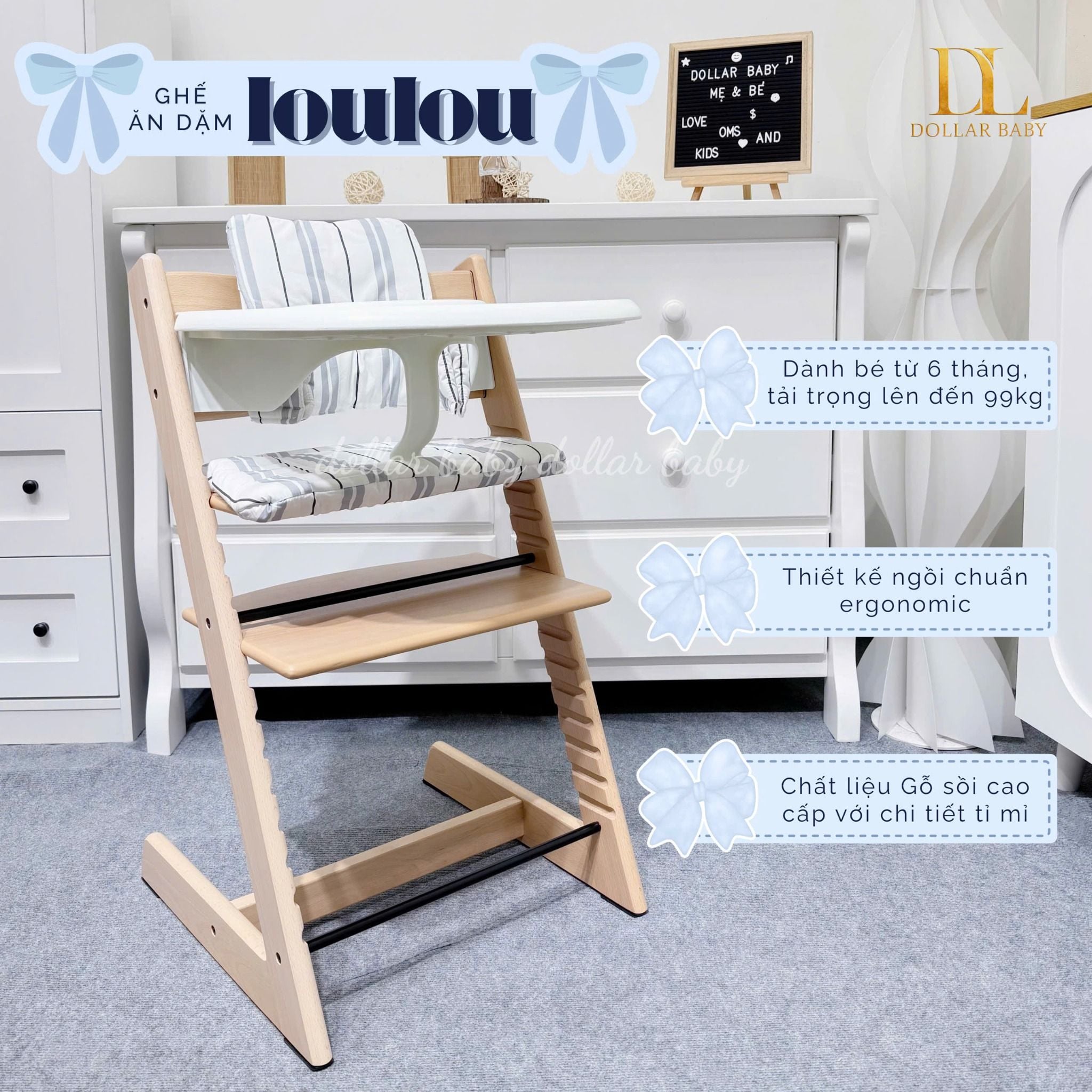  Ghế Ăn Dặm LouLou ( Full Set ) 