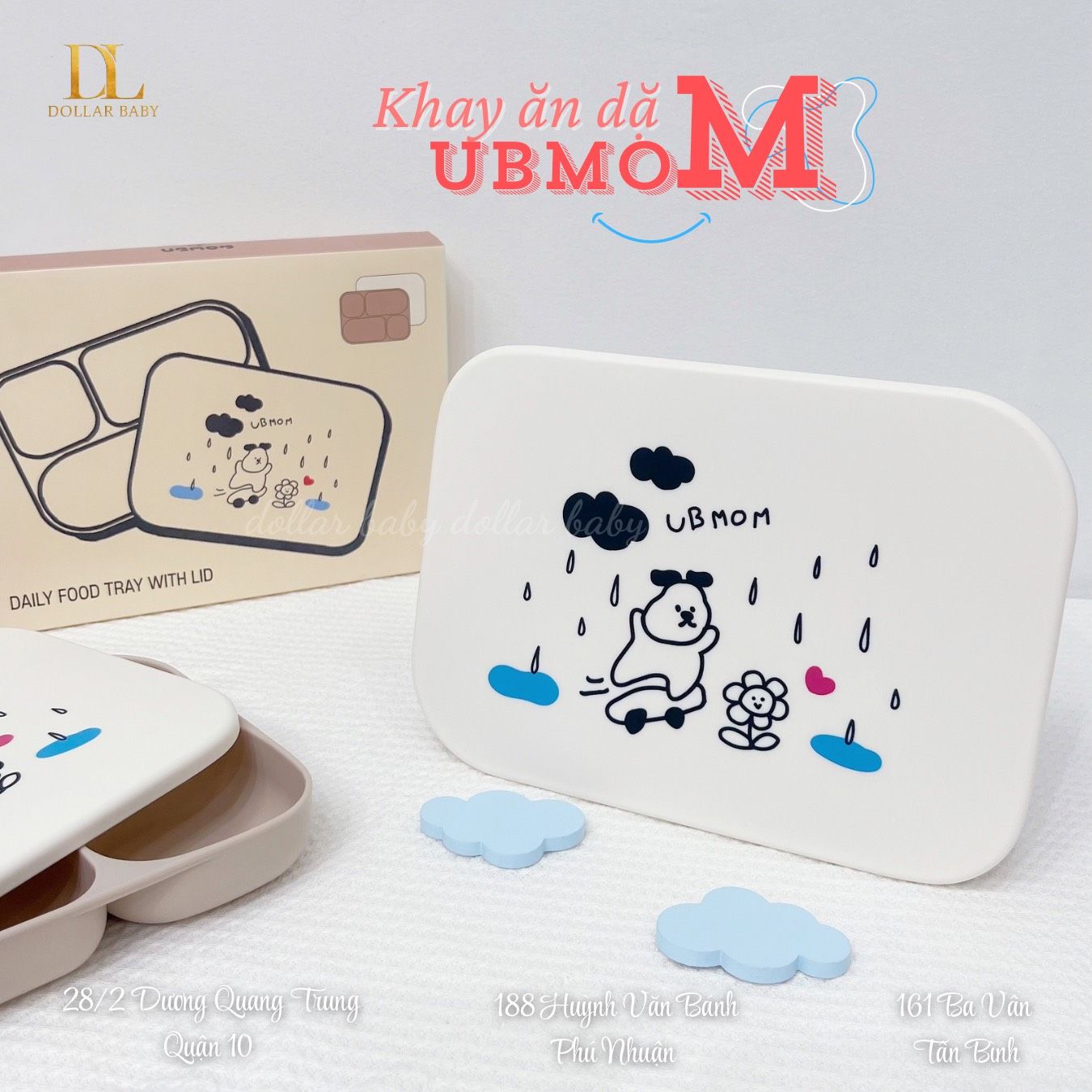  Khay Ăn Dặm Kèm Nắp Đậy Ubmom 
