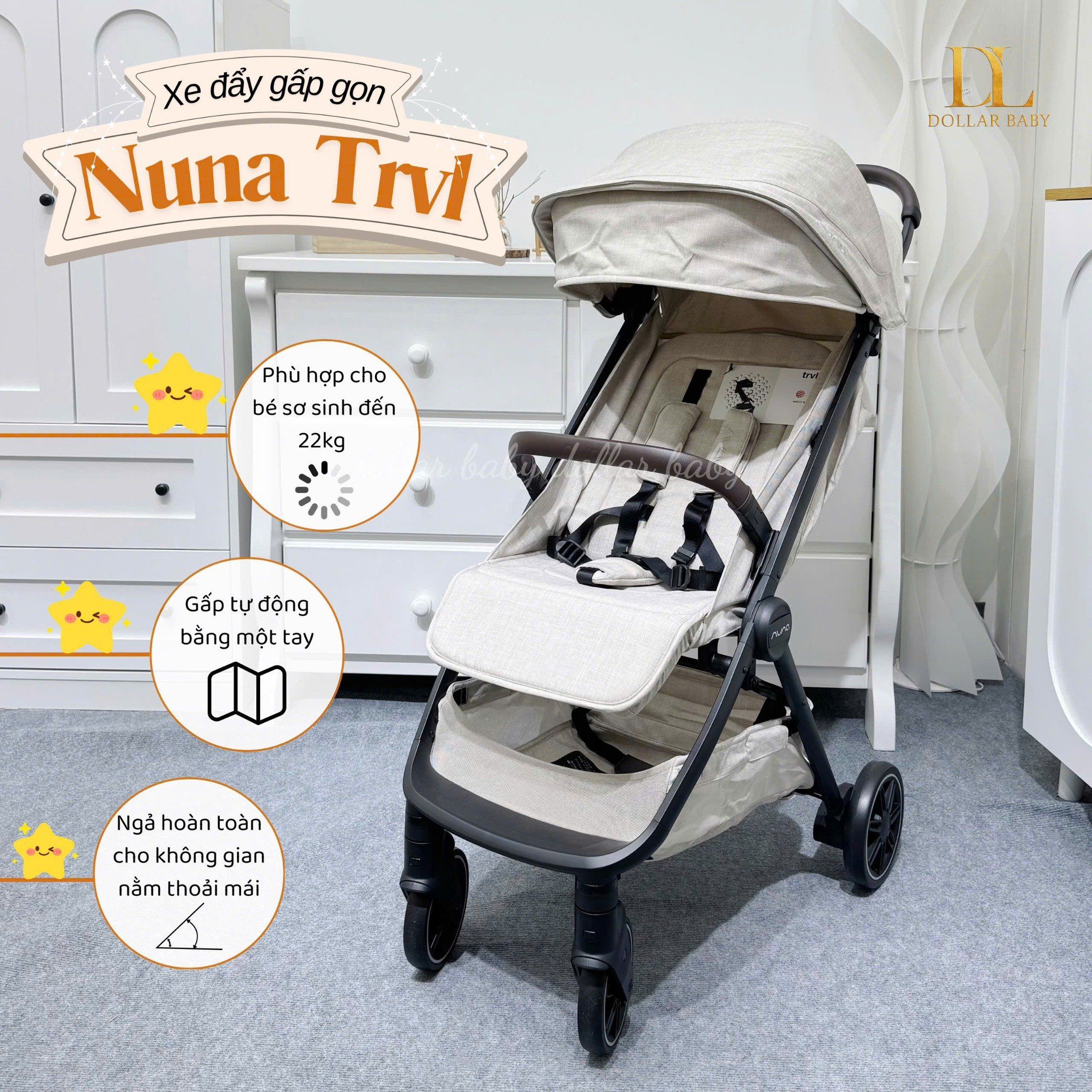  Xe đẩy gấp gọn Nuna Trvl 
