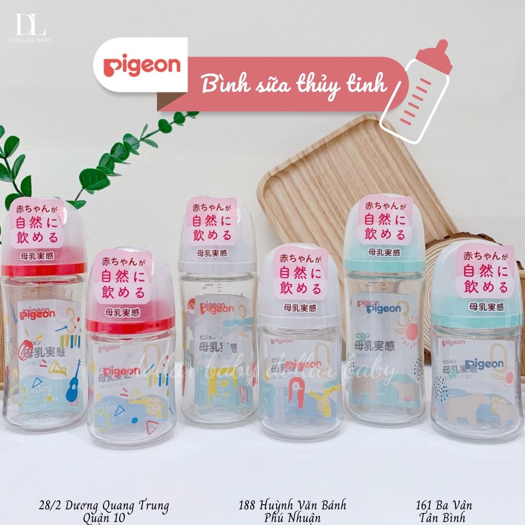  Bình sữa thuỷ tinh Pigeon nội địa Nhật thế hệ 3 