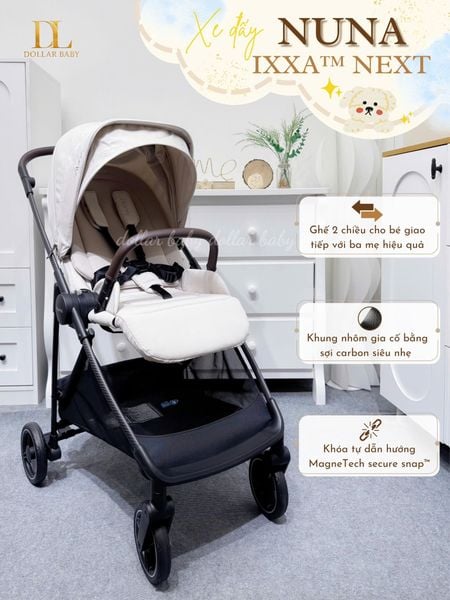 Xe Đẩy Gấp Gọn 2 Chiều NUNA Ixxa Next Khung CARBON 