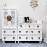  Bộ Tủ Gỗ Gấu Cánh Mây - Tay Cầm Hình Gấu 