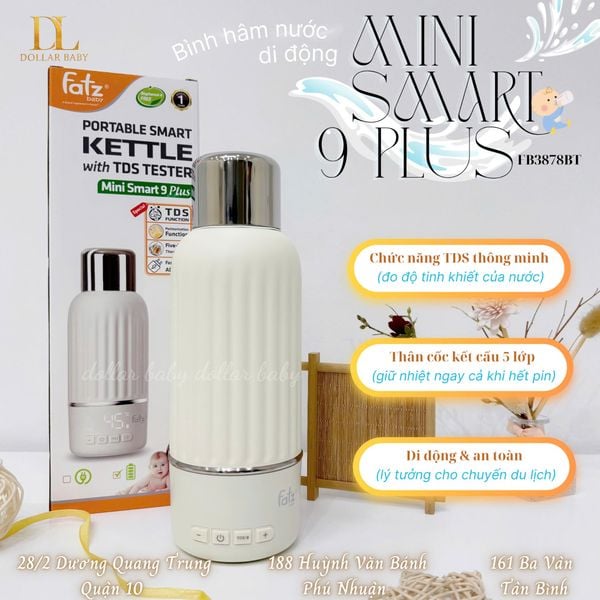  FATZ BABY - Bình hâm và đo độ tinh khiết nước pha sữa di động - Mini Smart 9 Plus 