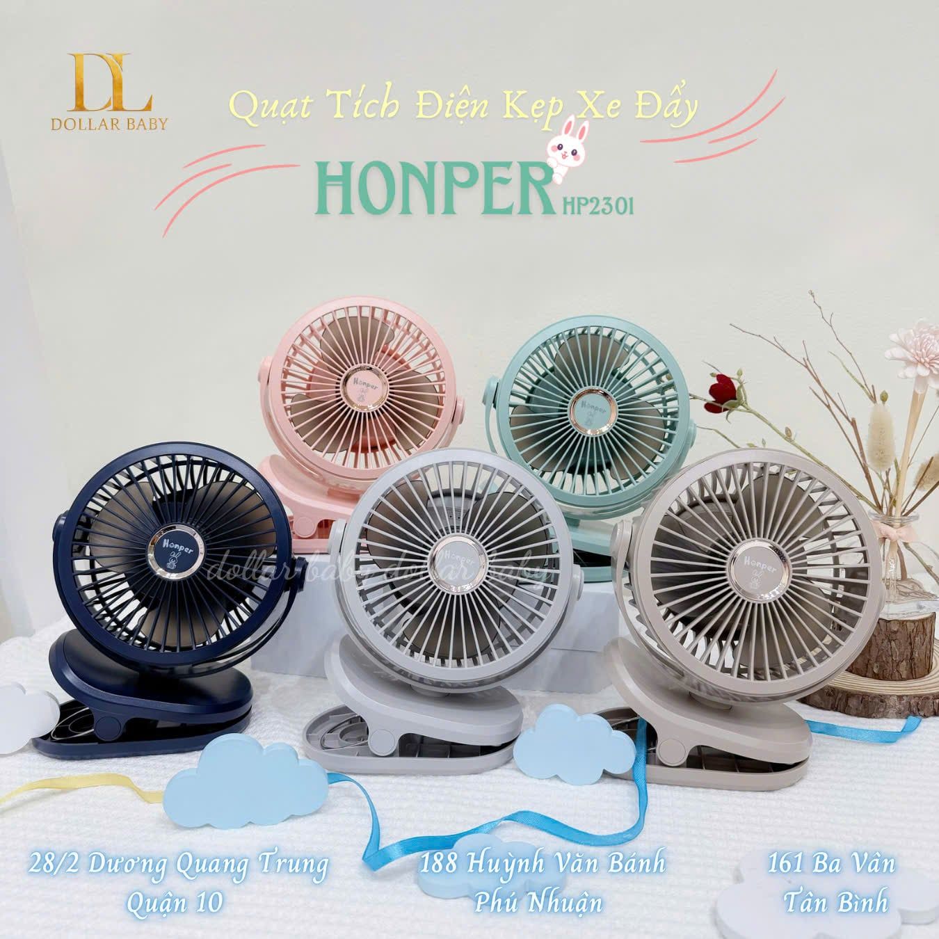  Quạt Sạc Tích Điện Honper  HP2301 