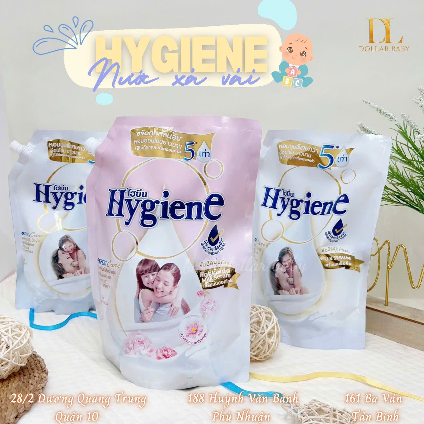  Nước Xả Vải Đậm Đặc Hygiene - Dành cho bé sơ sinh ( 1300ml ) 