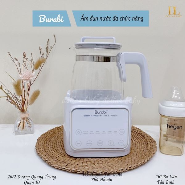  BURABI - Bình Đun Nước Giữ Nhiệt ( Tặng Lồng Hấp ) 