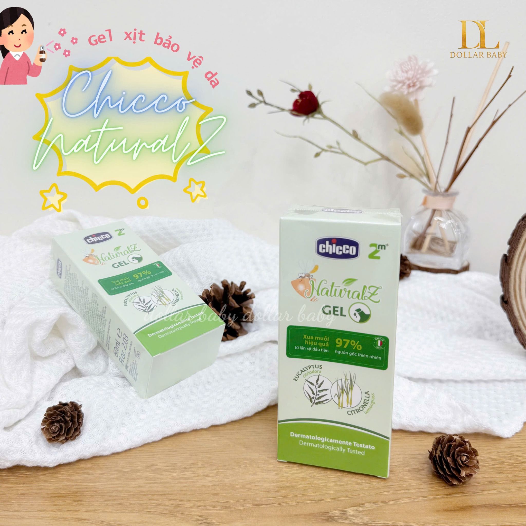  Gel Xịt Bảo Vệ Da Chiết Xuất Tinh Dầu Tự Nhiên CHICCO từ 2 Tháng Tuổi 