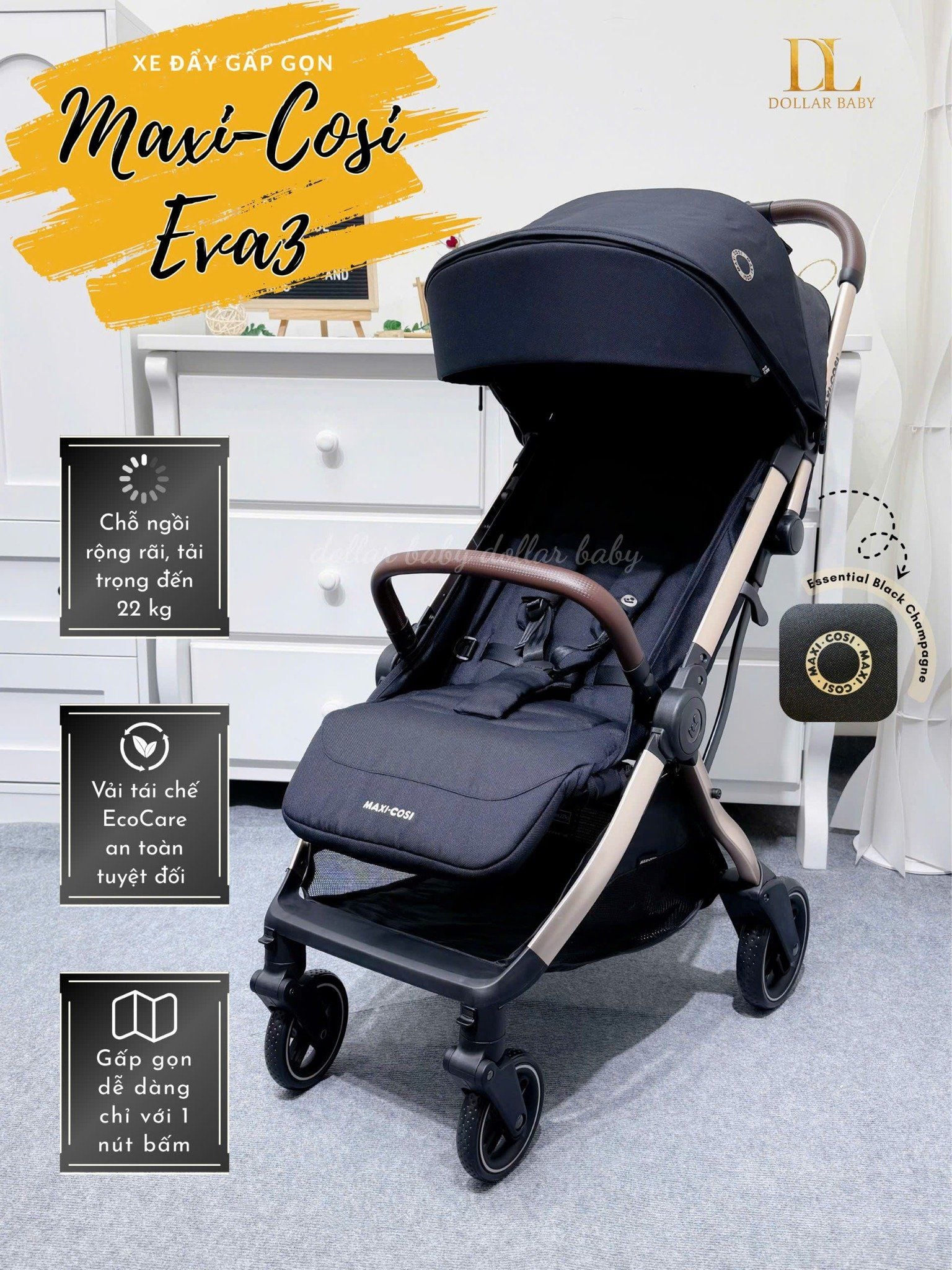  Xe đẩy gấp gọn Maxi-Cosi Eva3 