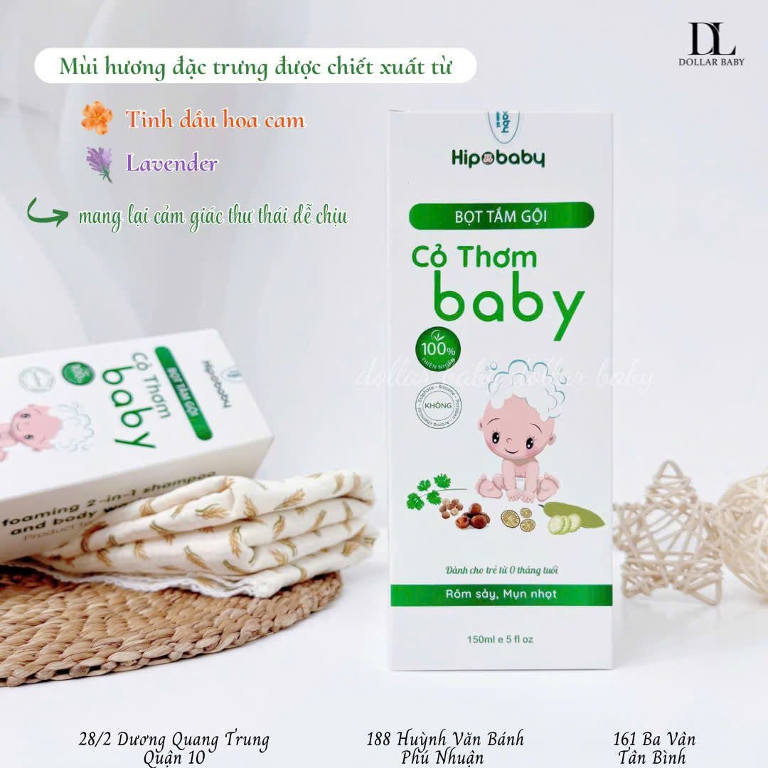 Bọt Tắm Gội Cỏ Thơm 150ml  Hipobaby 
