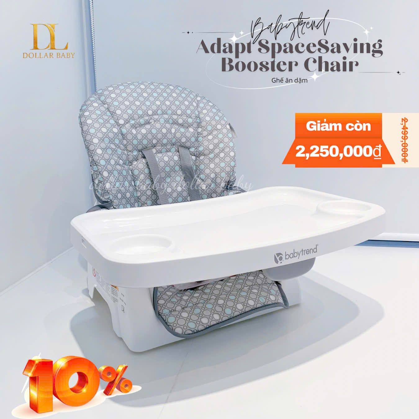  Baby Trend Adapt Spacesaving Booster Chair - Ghế Ăn Dặm Đa Năng 