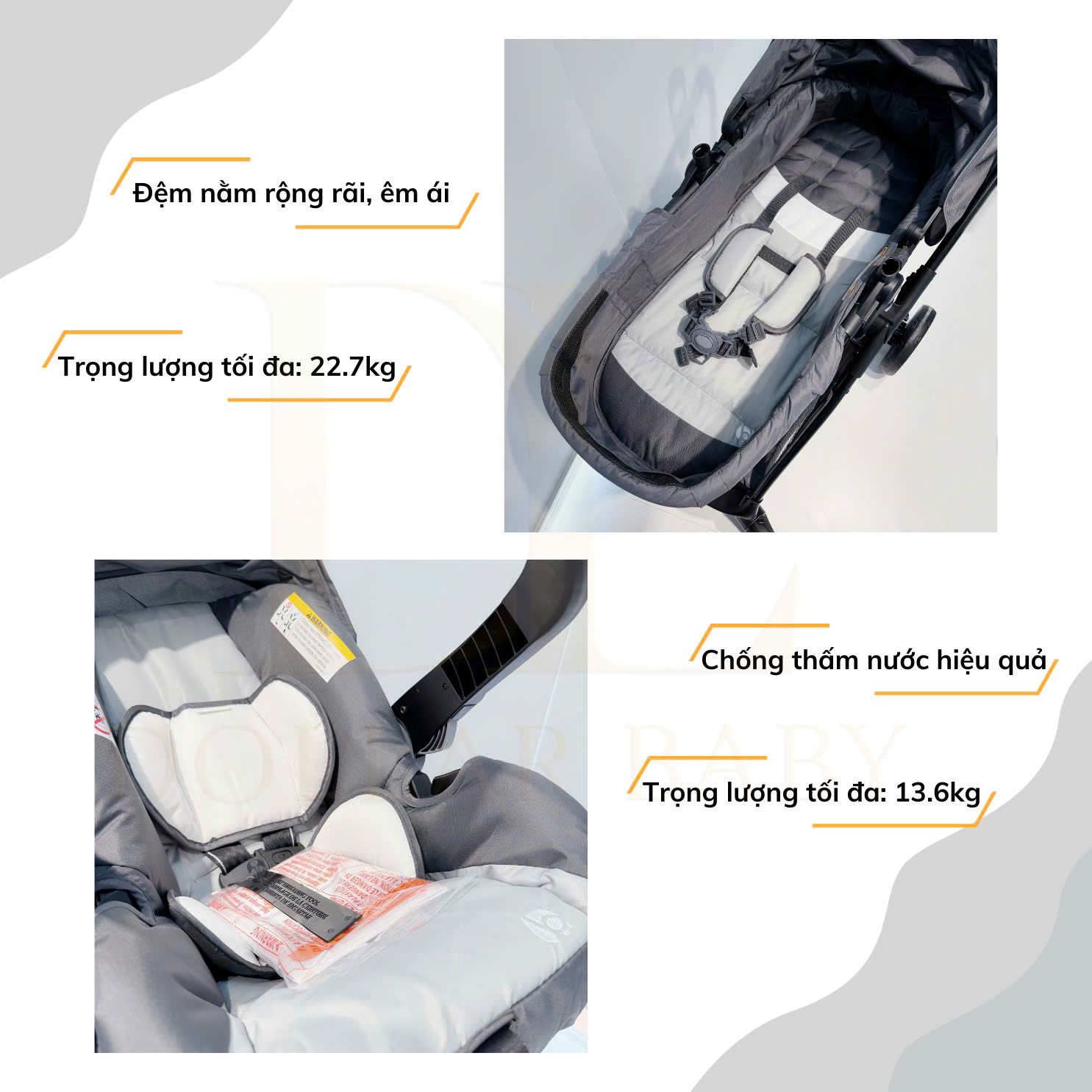  Xe đẩy tích hợp ghế ô tô Baby Trend Sonar Switch 6-in-1 Modular Travel System 