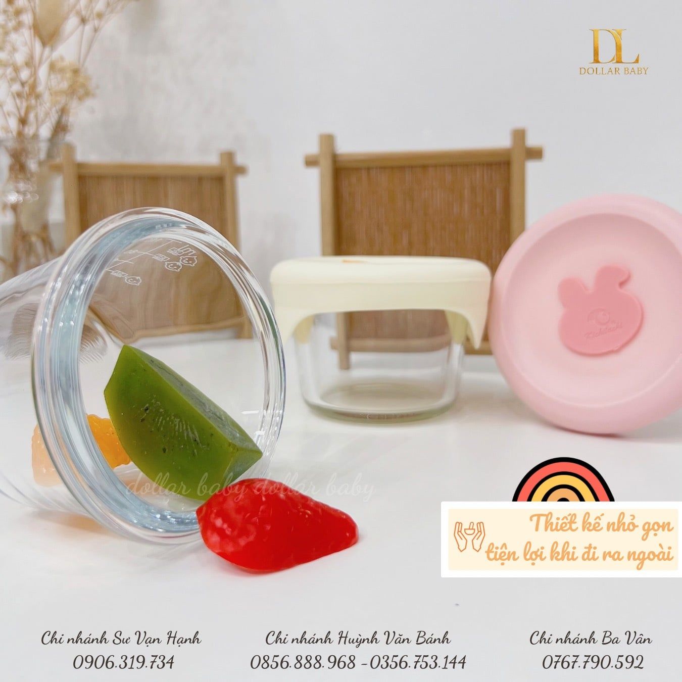  Set 3 hủ thuỷ tinh trữ thức ăn Kichilachi 