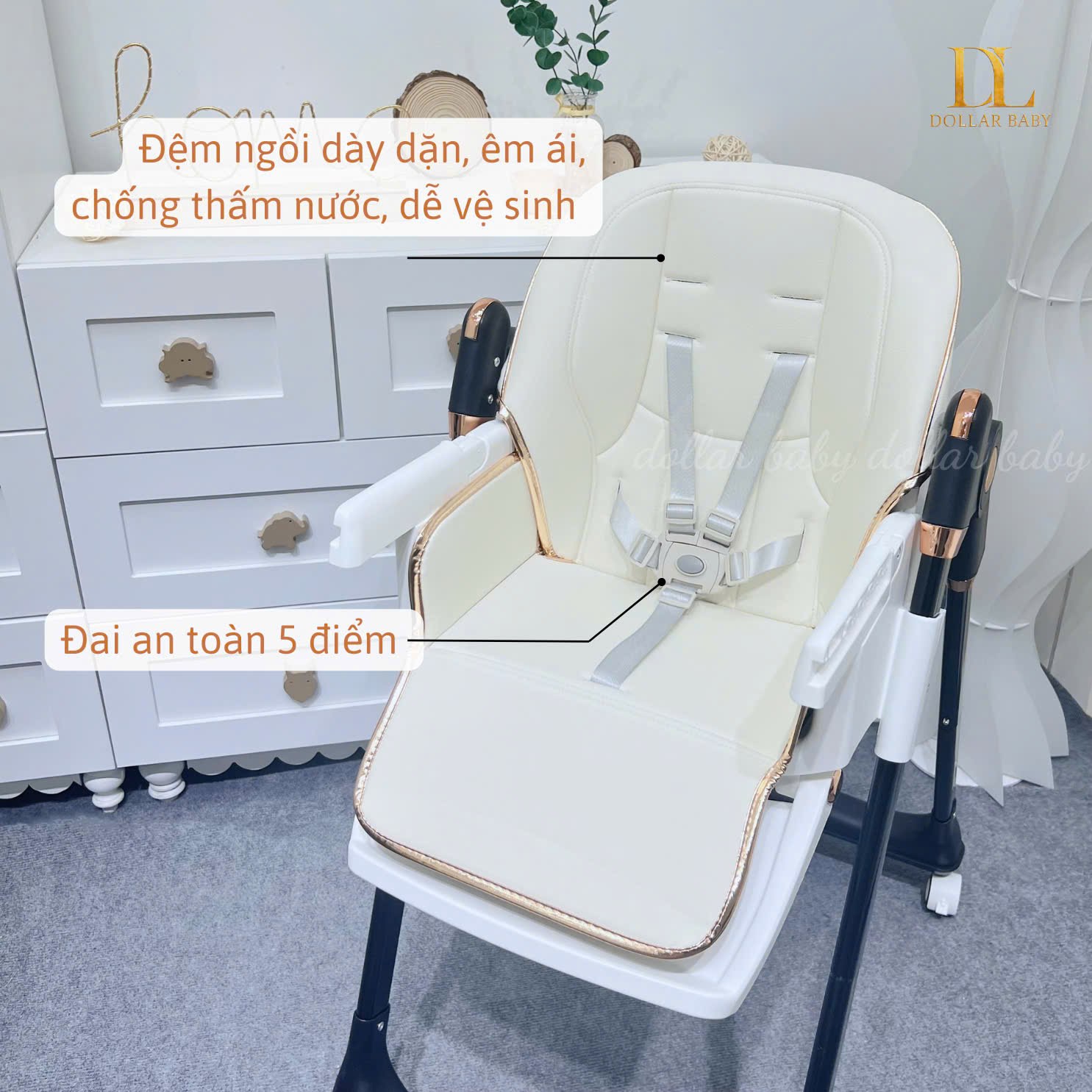 Ghế Ăn Dặm Gấp Gọn Finley Royal Ngã Lưng 160 Độ 