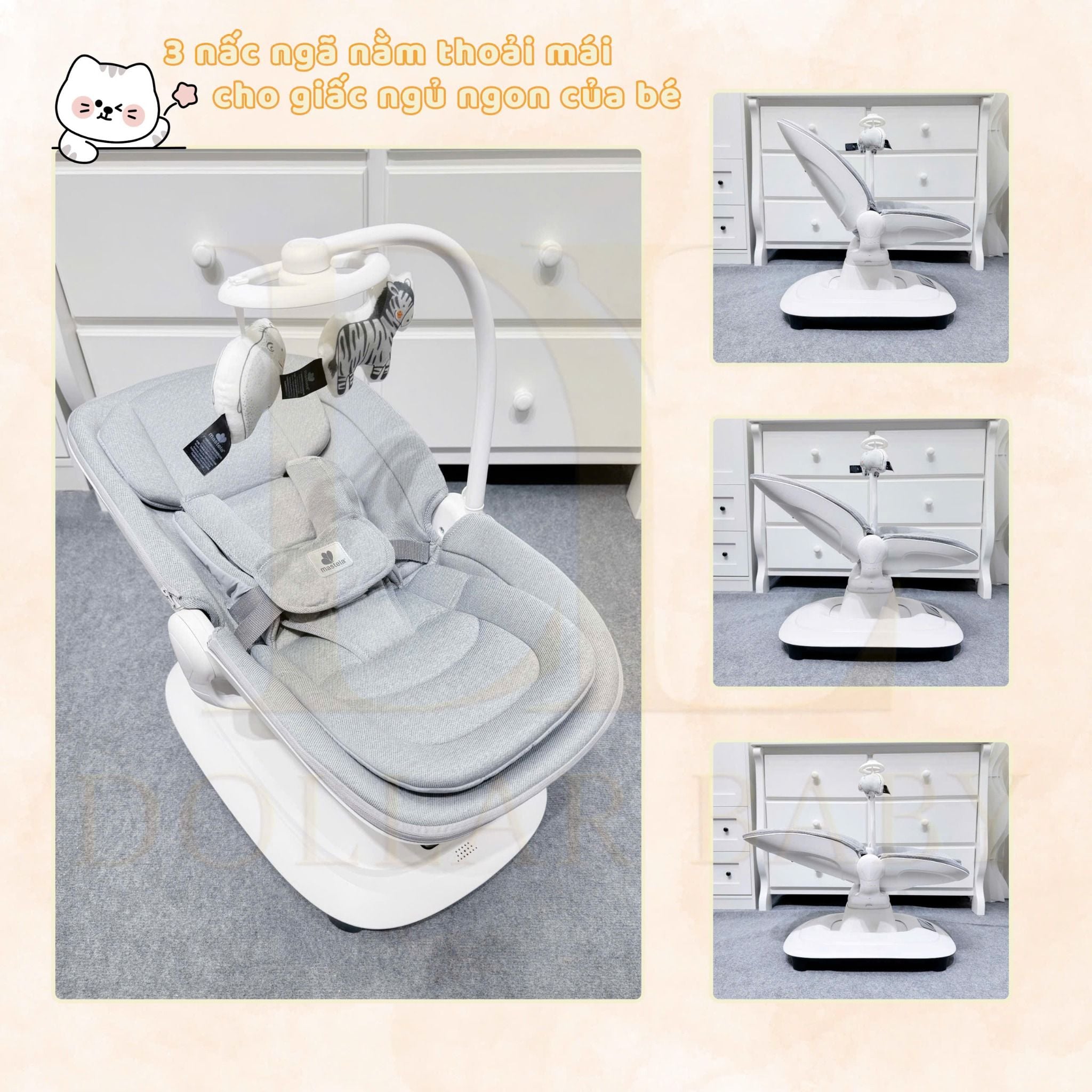  Nôi Ru Ngủ Đa Chuyển Động Mastela Duluxe 360° 