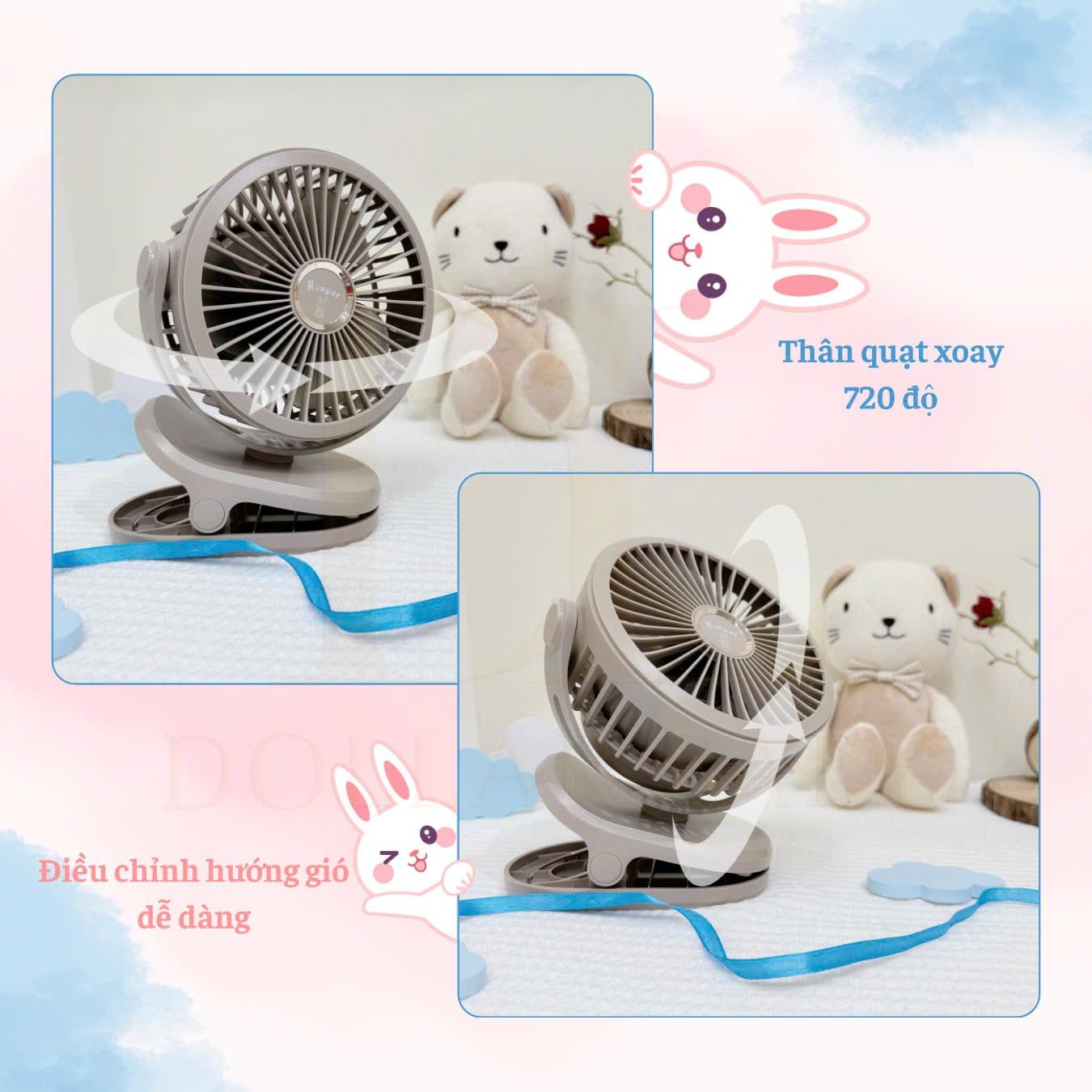  Quạt Sạc Tích Điện Honper  HP2301 