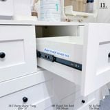  Bộ Tủ Gỗ Trắng Núm Tròn Đen Không Chân ( Tủ đứng 1 hộc ) 