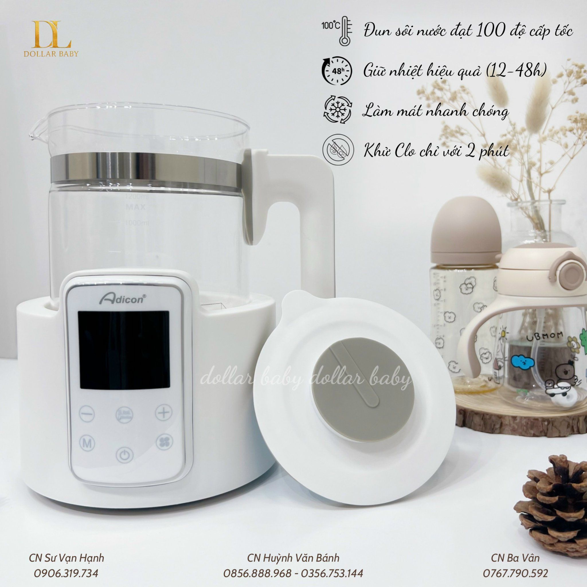  ADICON - Bình Đun Và Hâm Nước - G8 