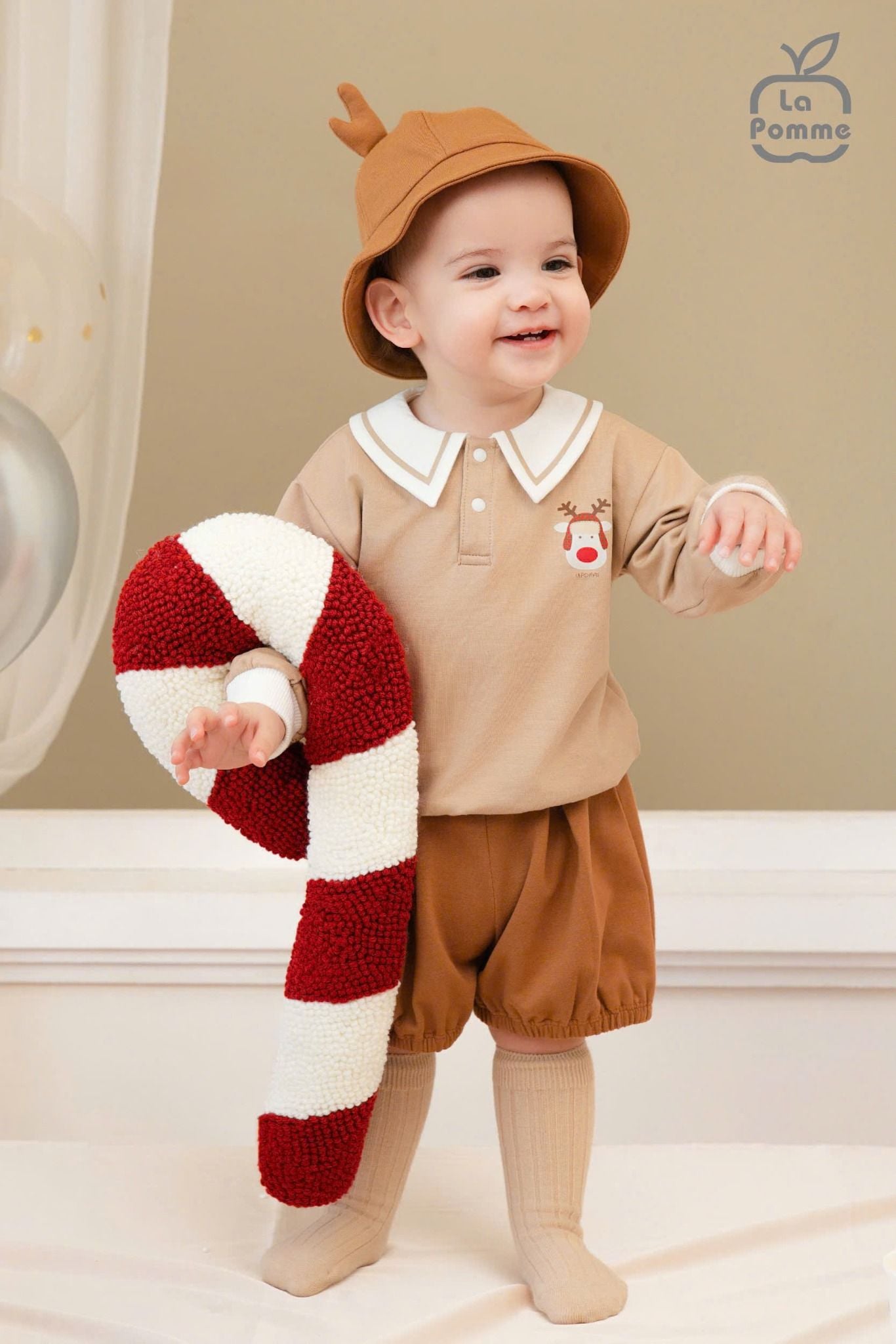  Joyful Festival - Bộ Dài Tay La Pomme Tuần Lộc Ngộ Nghĩnh (Quần Cộc) - Be 