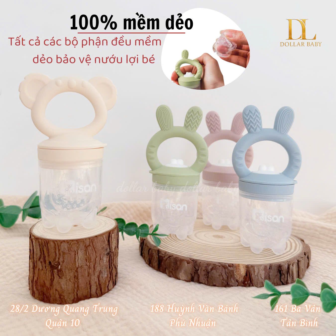  MISAN - Túi Nhai Ăn Dặm Kèm ( 3 Núm Nhai ) 
