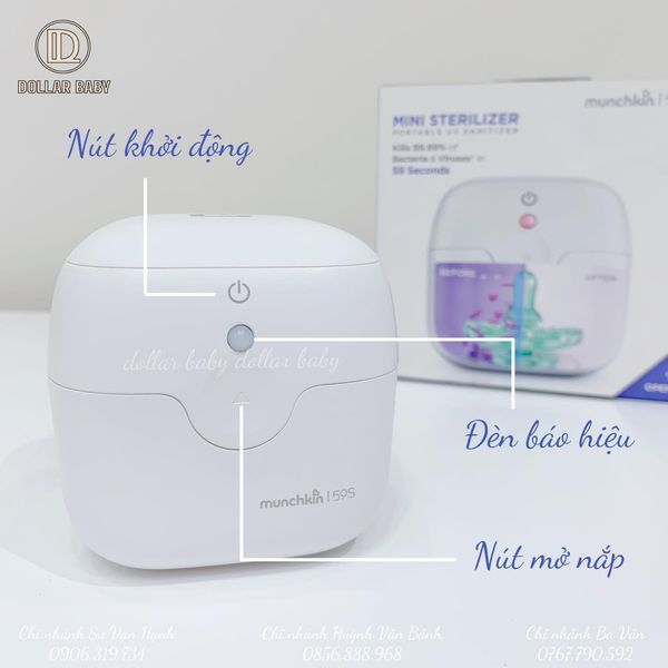  MÁY TIỆT TRÙNG NÚM TI GIẢ MUNCHKIN MINI STERILIZER 