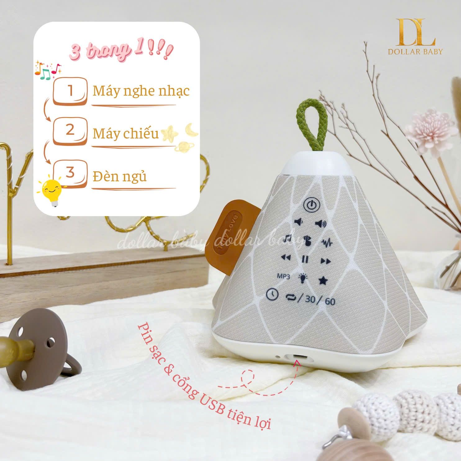  Đèn chiếu sao phát nhạc Tiny love 3in1 - Boho Chic - Tiny Dreamer 