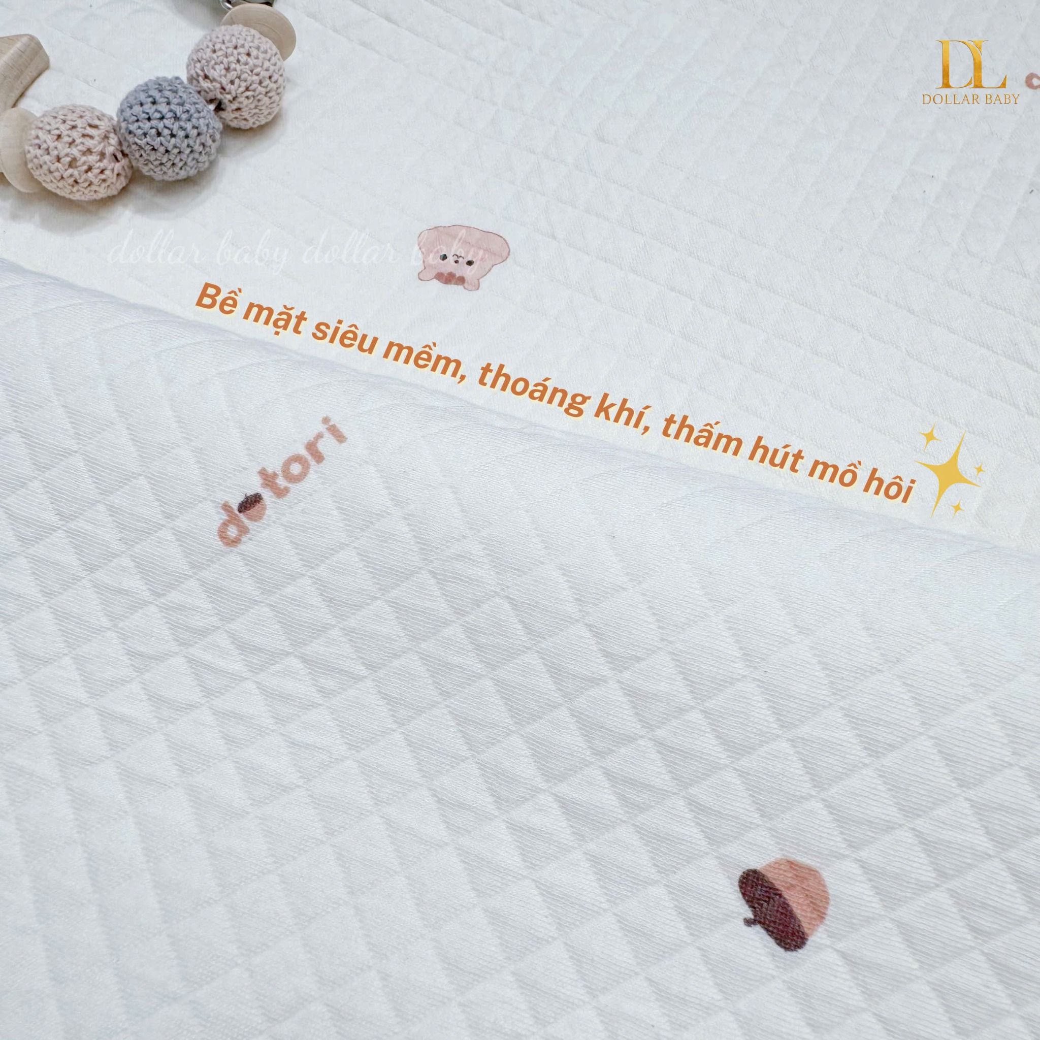  Thảm lót chống thấm Dotori Airy Waterproof Pad Organic Cotton 100% thấm hút tốt 