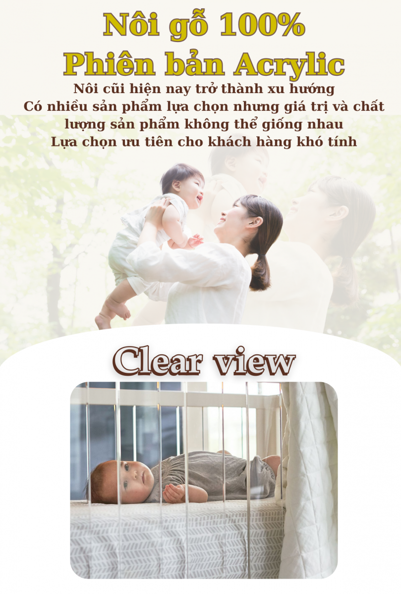  Cũi Gỗ Mica Wendy Acrylic 