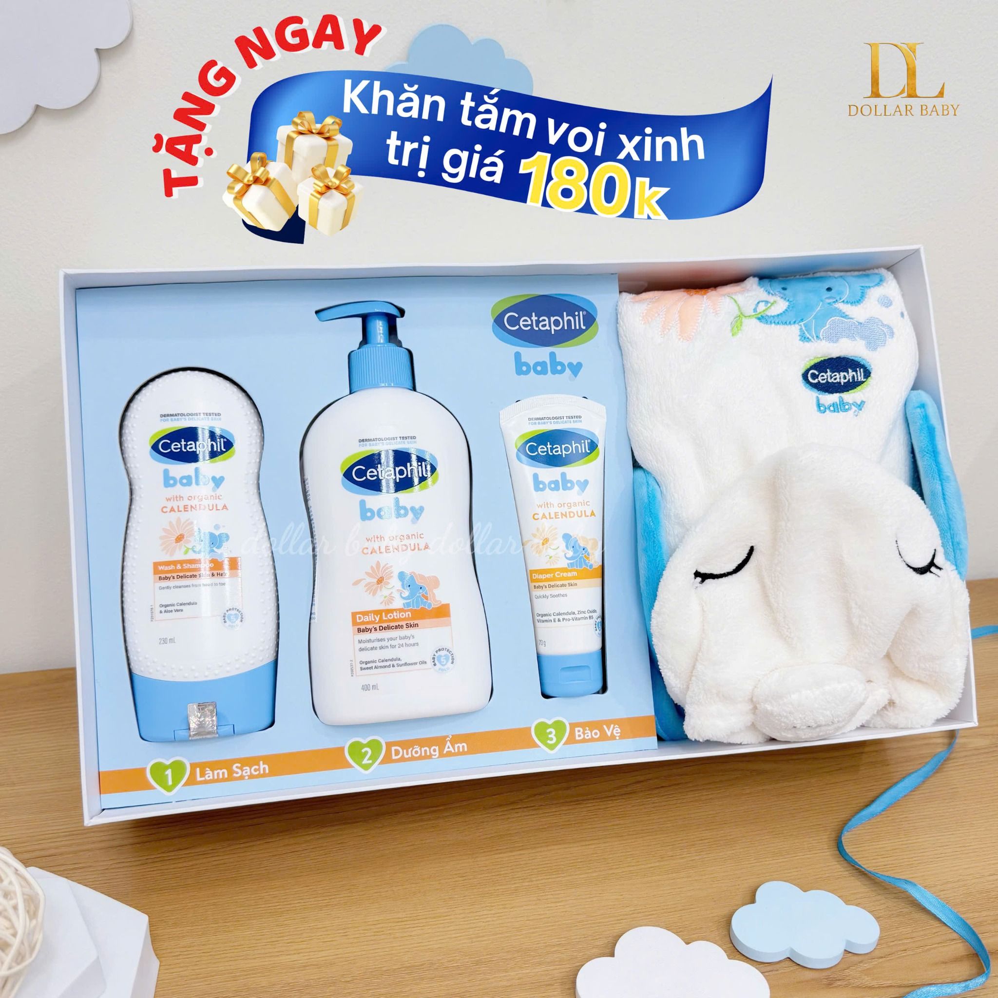  Set chăm da bé toàn diện 3 bước Cetaphil 