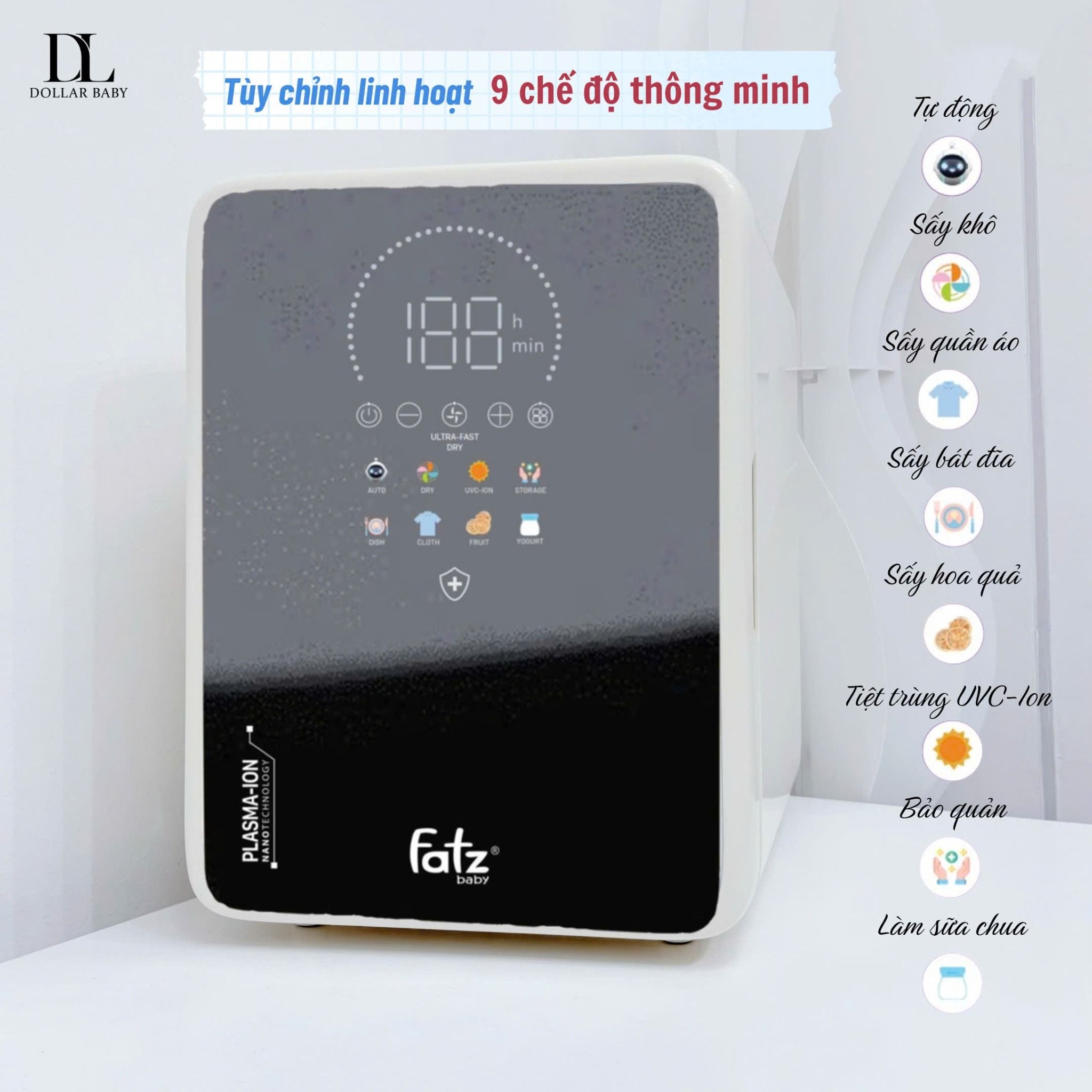  FATZ BABY - Máy tiệt trùng UVC-LED công nghệ Nano Plasma Ion - PLASMAX 9 