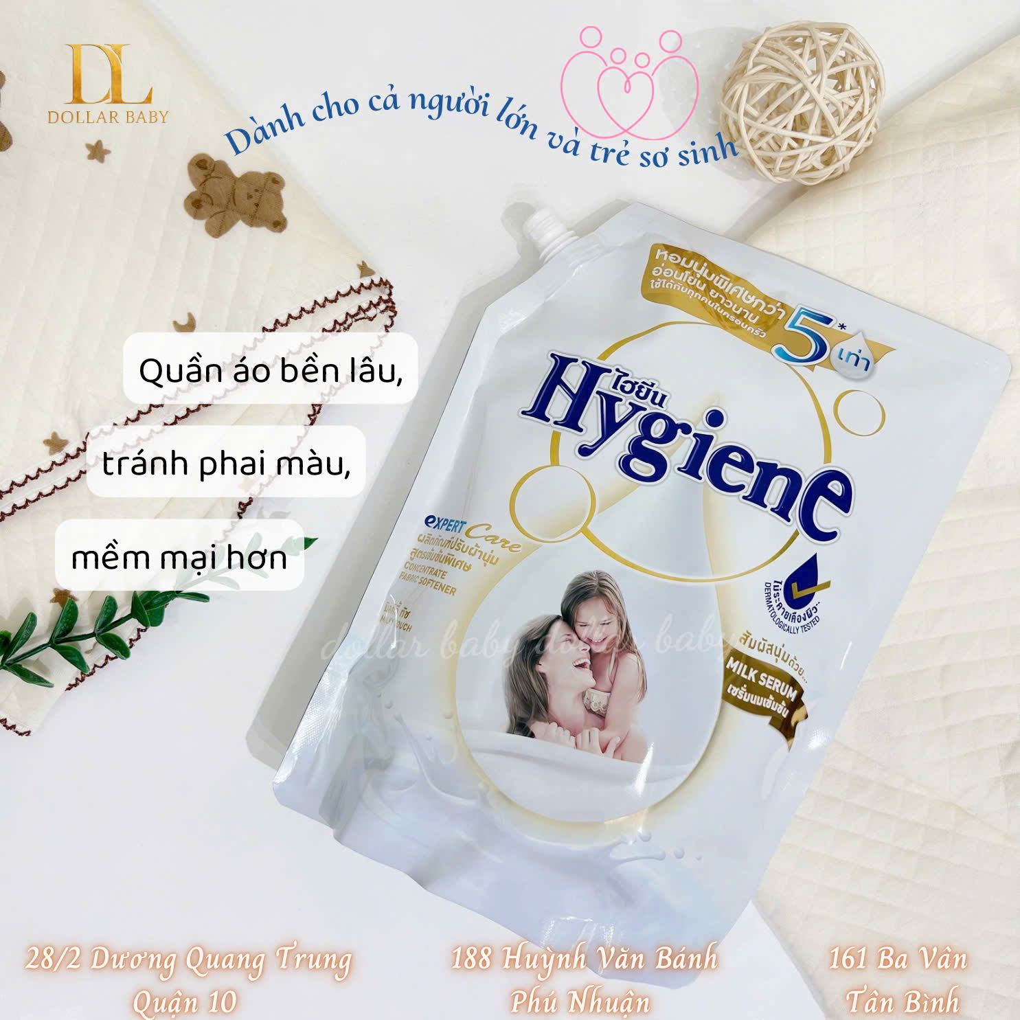  Nước Xả Vải Đậm Đặc Hygiene - Dành cho bé sơ sinh ( 1300ml ) 