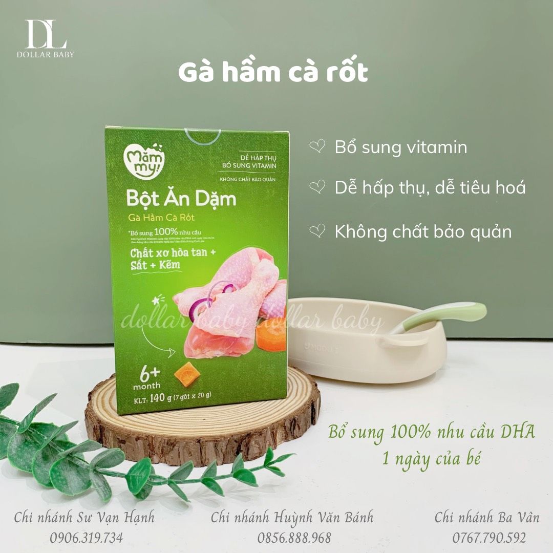  Bột Ăn Dặm Mămmy - 140 Gram  / 6 tháng ( Hộp 7 gói x 20 Gram ) 