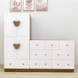  Bộ Tủ Gỗ Trắng Gấu Nâu Treo Đồ 2 Tầng ( MDF Lõi Xanh ) 