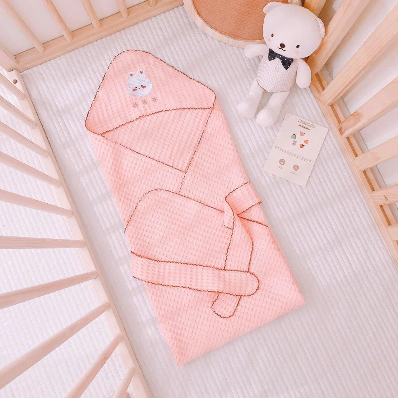  Ủ Choàng Thêu Vải Waffle Monona ( 80 x 80 ) 