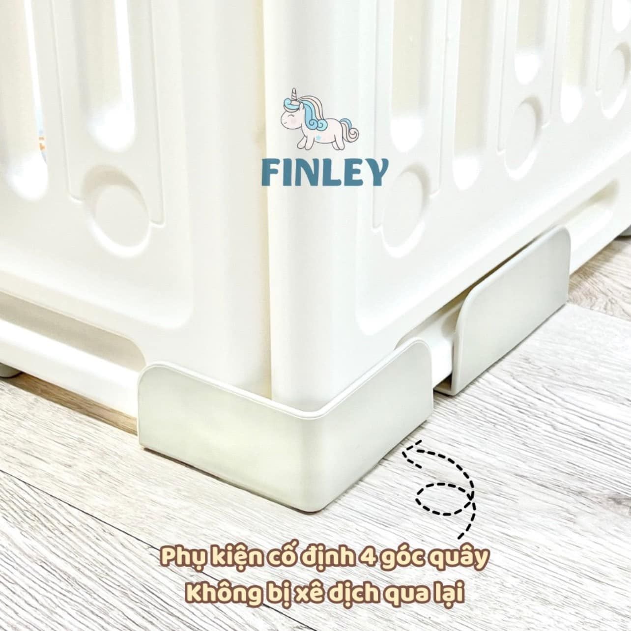  Quây Cũi Nhựa Finley Gấp Gọn Ô Tô Màu Kem Begie ( Tặng Thảm , 100 Bóng, Cột Bóng Rổ ) 