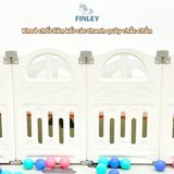  Quây Cũi Nhựa Finley Gấp Gọn Ô Tô Màu Kem Begie ( Tặng Thảm , 100 Bóng, Cột Bóng Rổ ) 