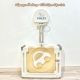  Quây Cũi Nhựa Finley Gấp Gọn Ô Tô Màu Kem Begie ( Tặng Thảm , 100 Bóng, Cột Bóng Rổ ) 