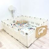  Quây Cũi Nhựa Finley Gấp Gọn Ô Tô Màu Kem Begie ( Tặng Thảm , 100 Bóng, Cột Bóng Rổ ) 
