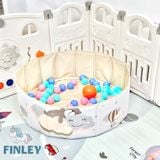  Quây Cũi Nhựa Finley Gấp Gọn Ô Tô Màu Kem Begie ( Tặng Thảm , 100 Bóng, Cột Bóng Rổ ) 