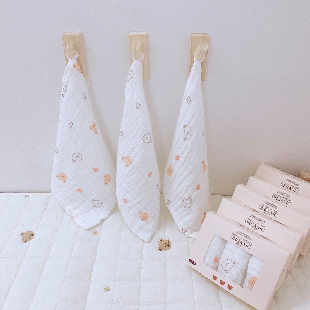  MONONA - Set 3 Khăn Sữa Xô Xù 6 lớp 