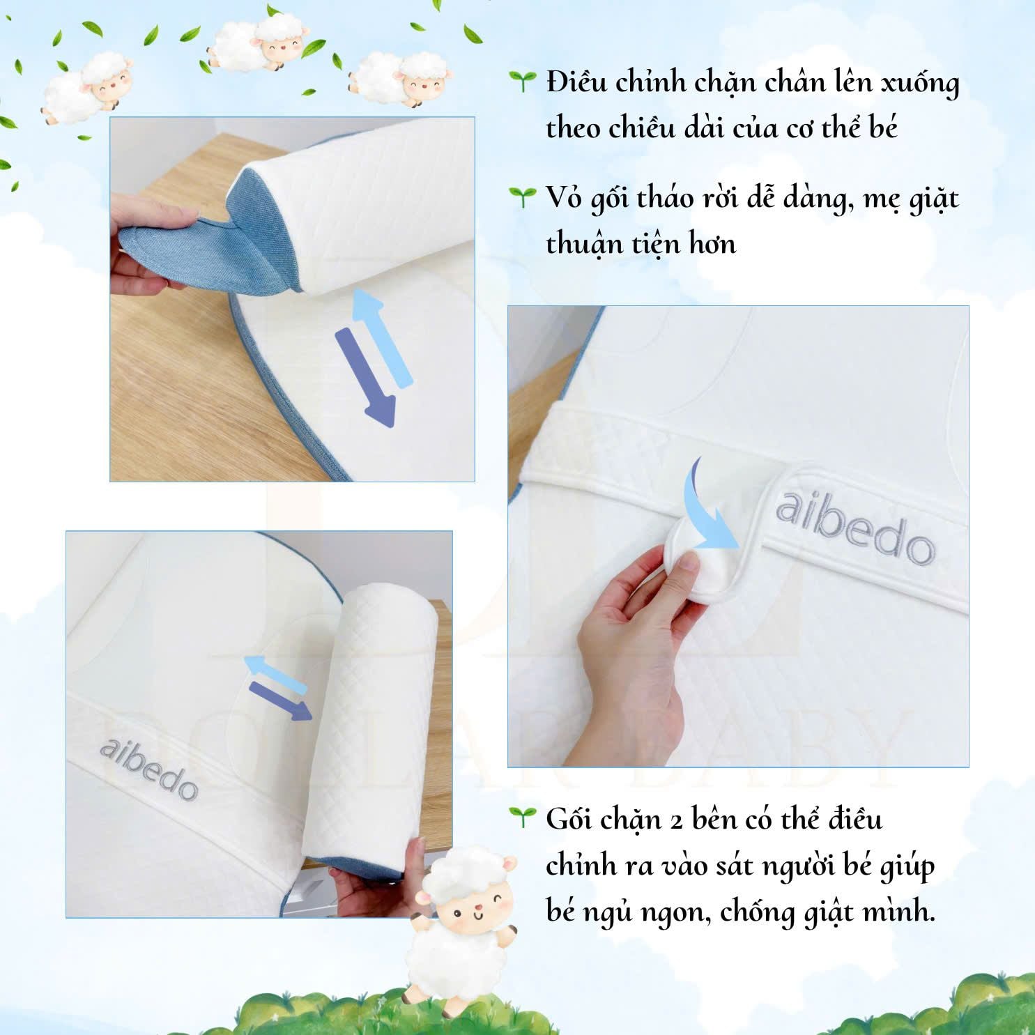  Gối Chống Trào Ngược Gấp Gọn Aibedo 
