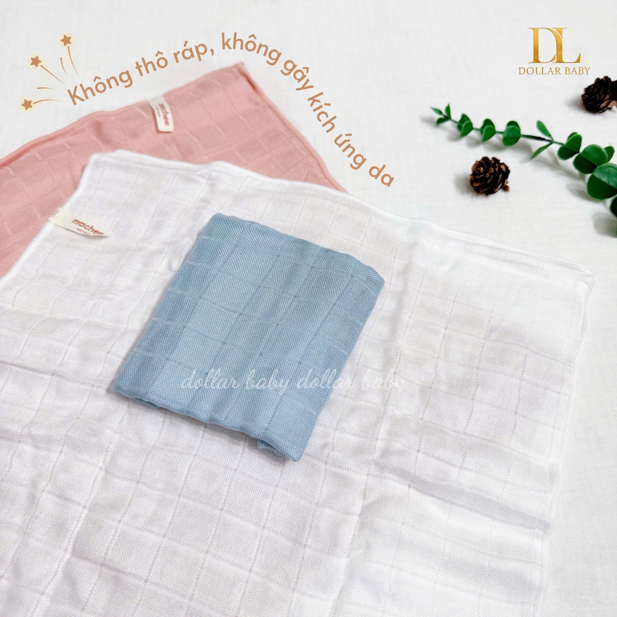  Set Khăn Sữa Sợi Tre 3 Lớp - Mochee 
