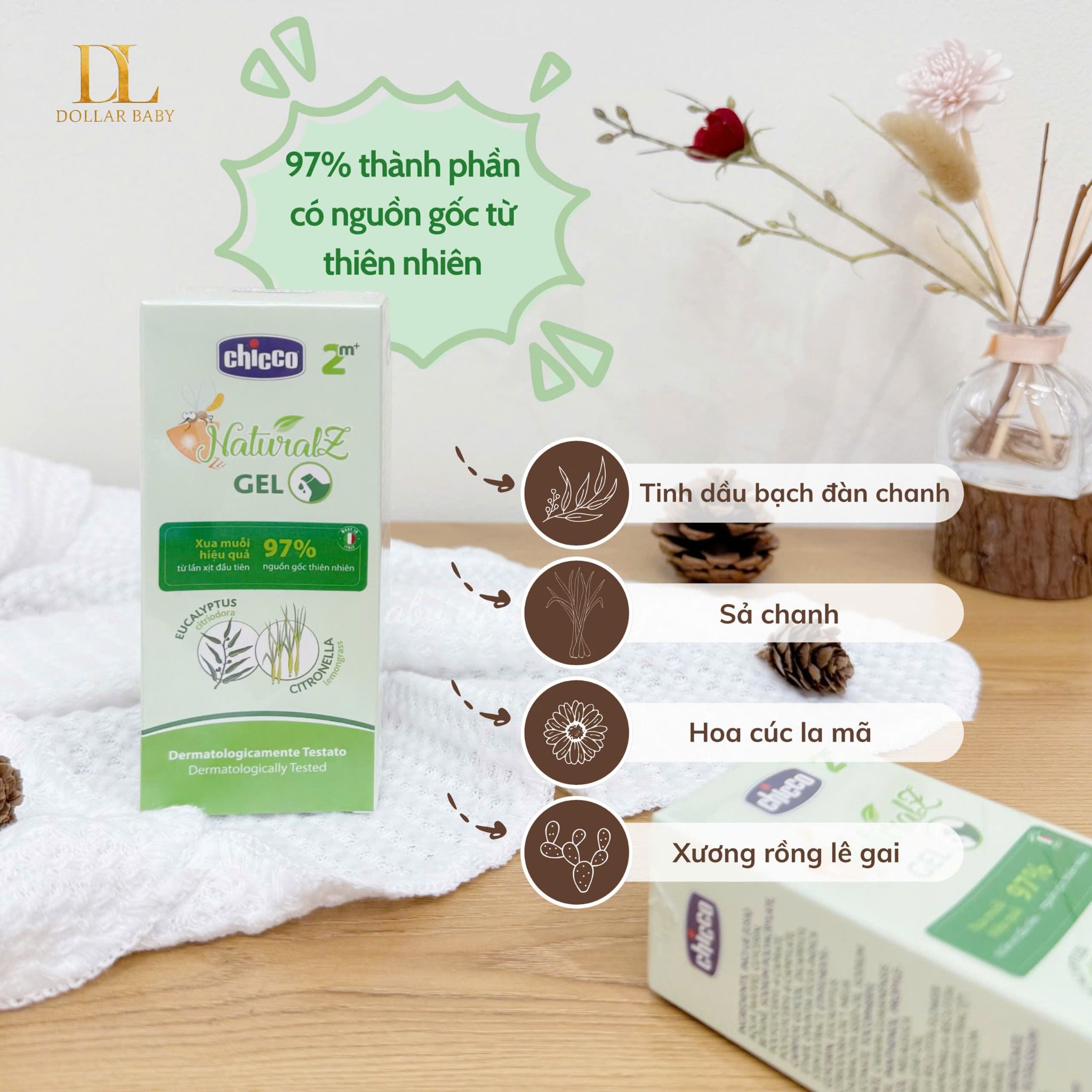  Gel Xịt Bảo Vệ Da Chiết Xuất Tinh Dầu Tự Nhiên CHICCO từ 2 Tháng Tuổi 