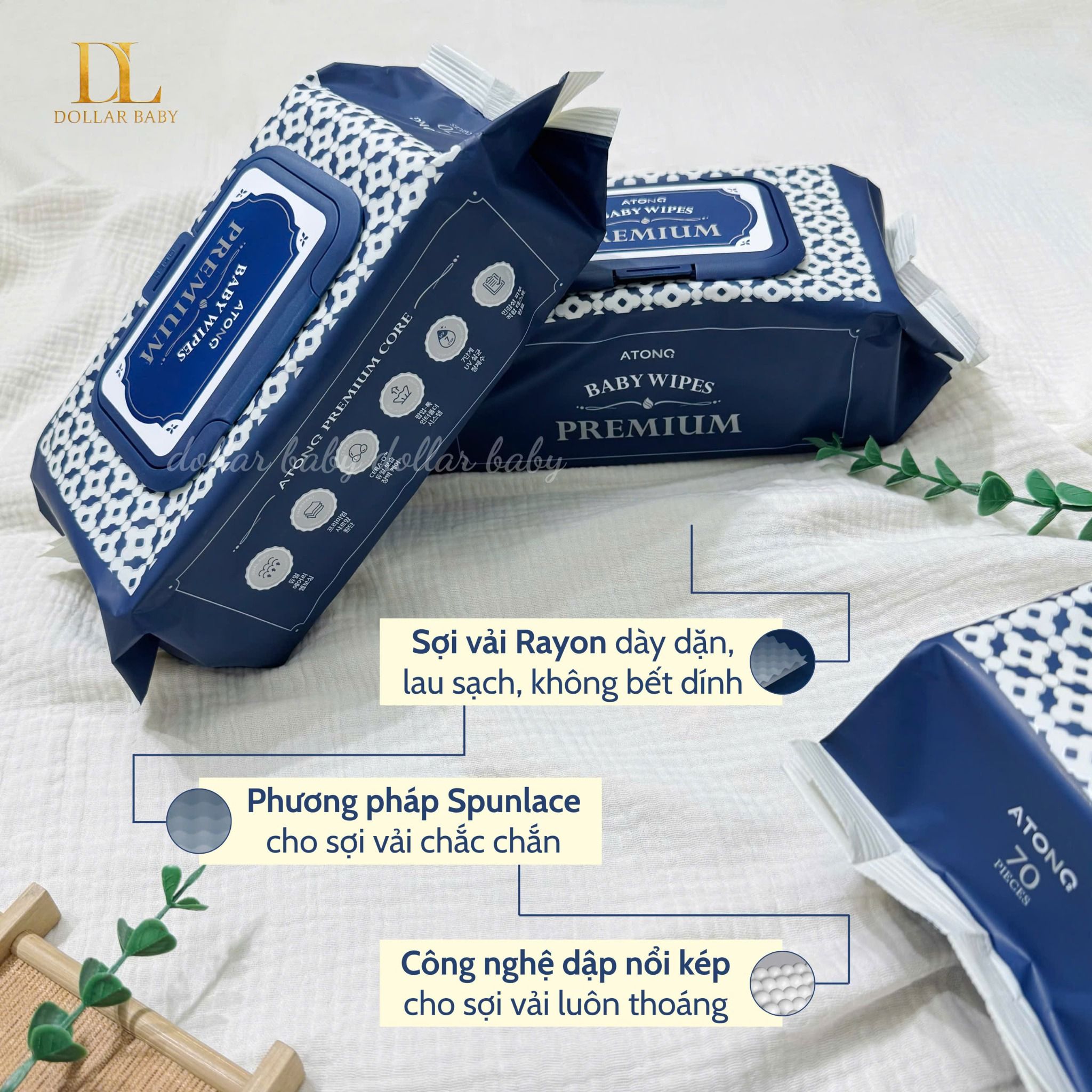  Khăn ướt tinh khiết cao cấp Atono2 
