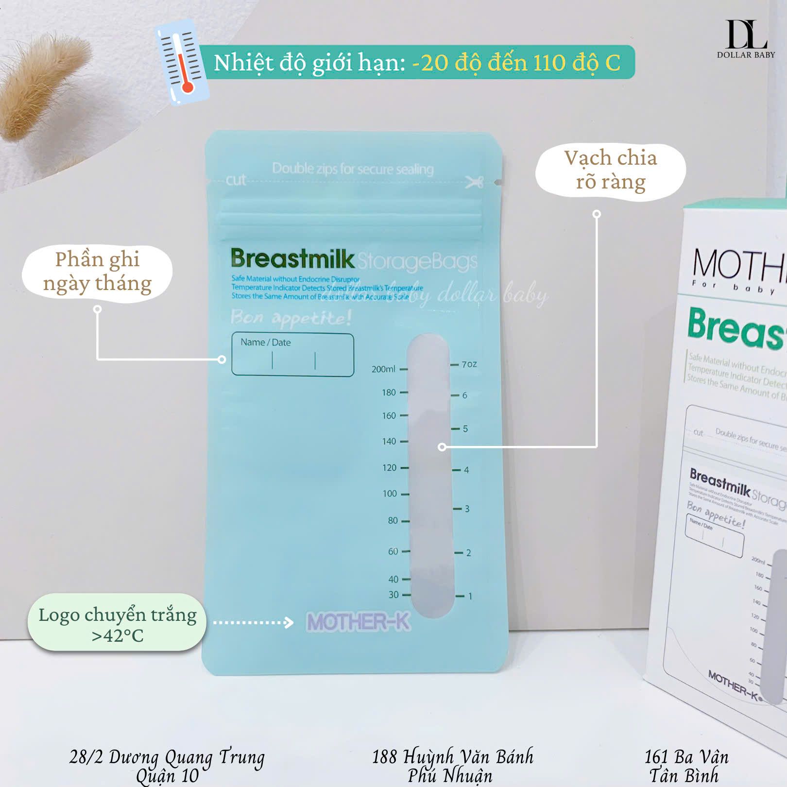  Túi trữ sữa cảm biến nhiệt Mother-K 