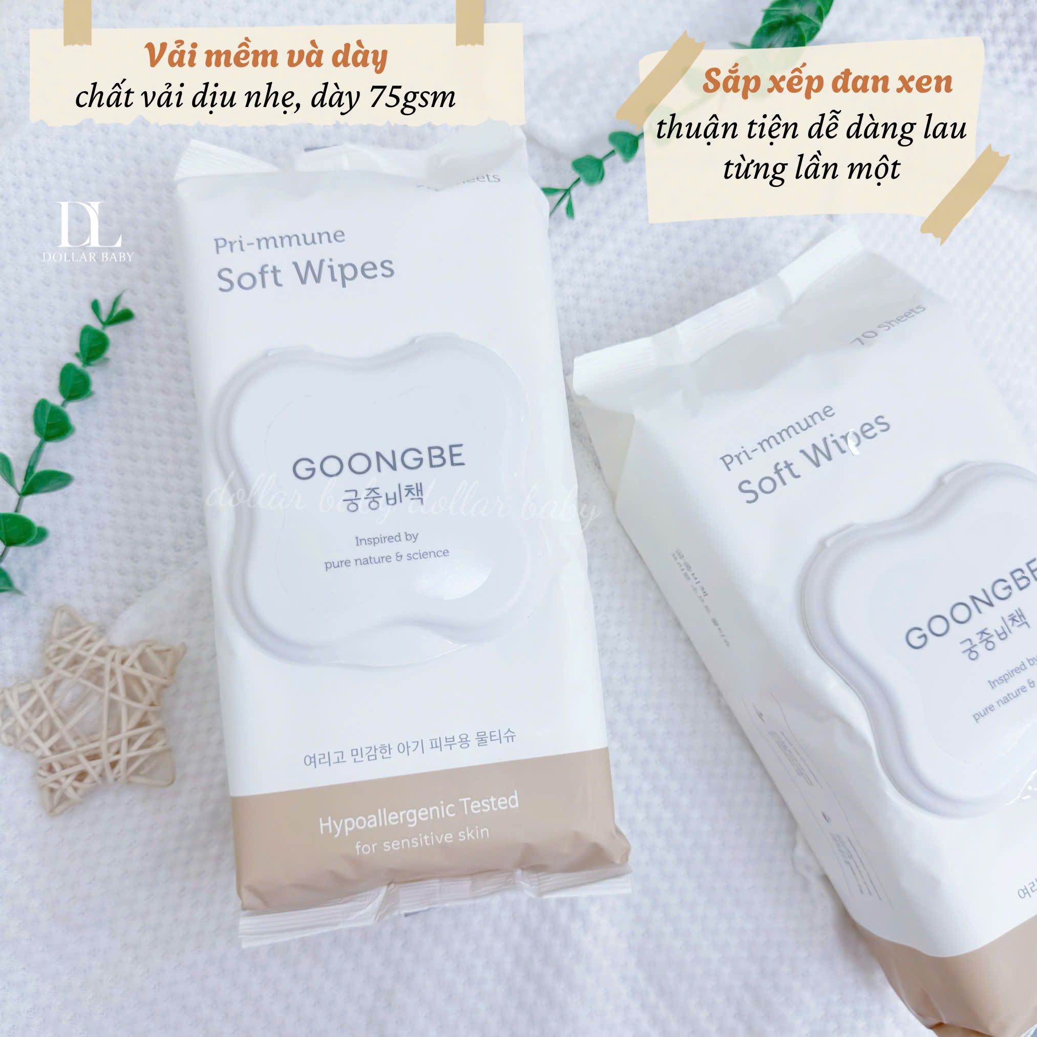  Khăn Ướt GOONGBE Pri-mmune Soft Wipes 