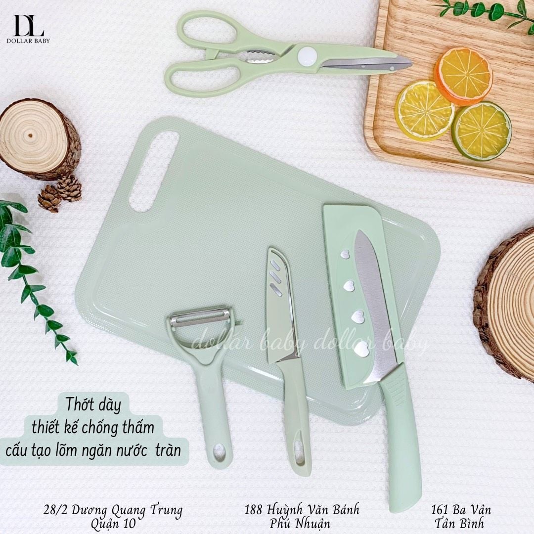  Bộ Dao Thớt Mumbebe ( 5 Chi Tiết ) 