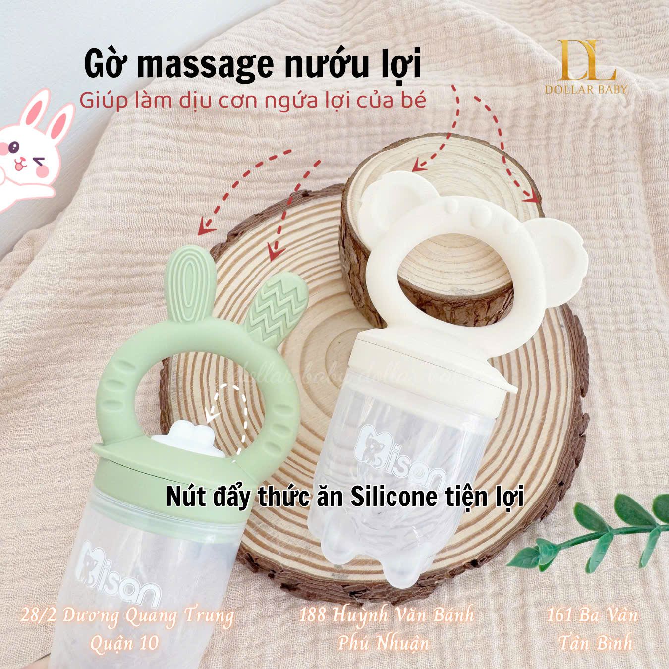 MISAN - Túi Nhai Ăn Dặm Kèm ( 3 Núm Nhai ) 