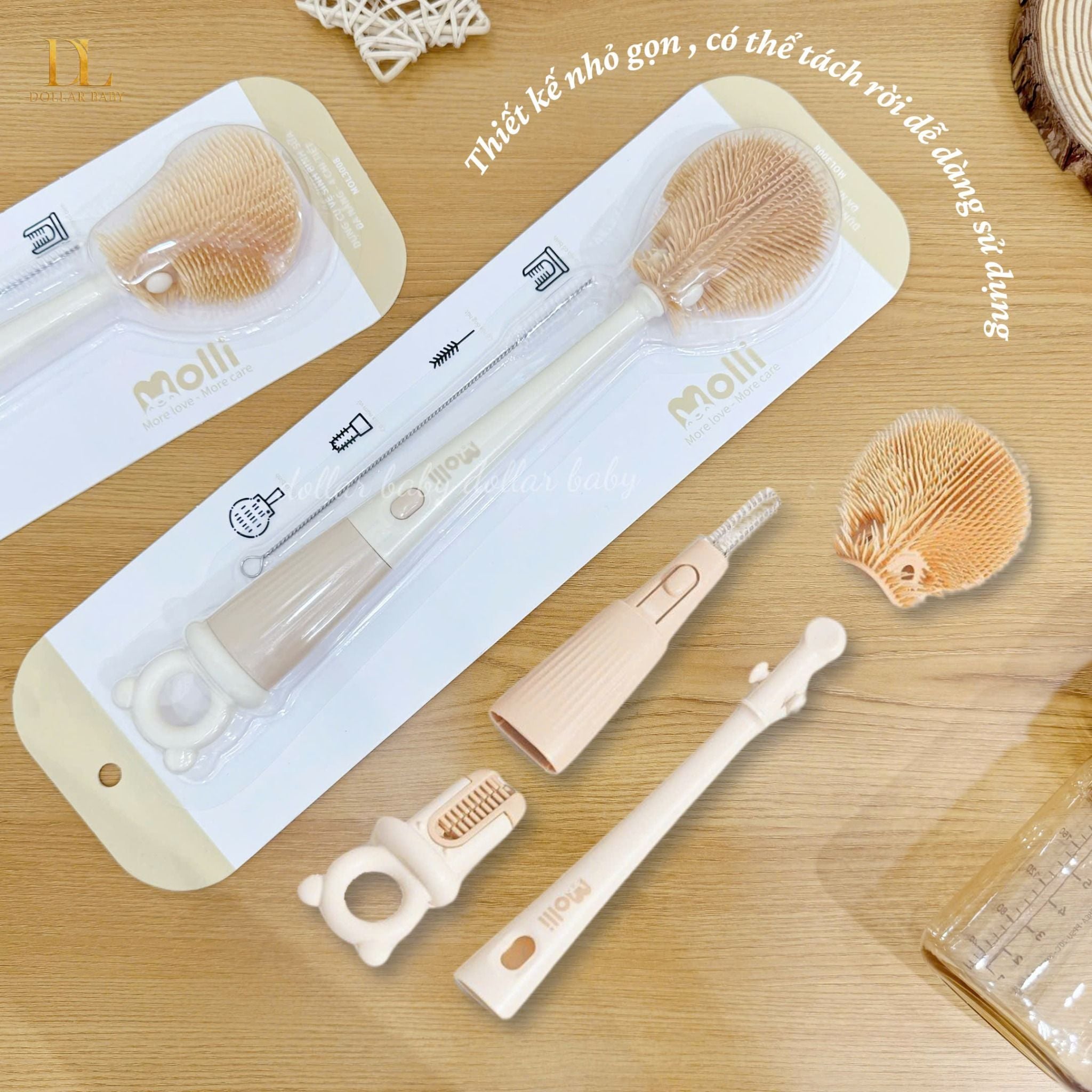  Bộ Cọ rửa Bình Sữa Molli Silicon 4 Chi tiết 