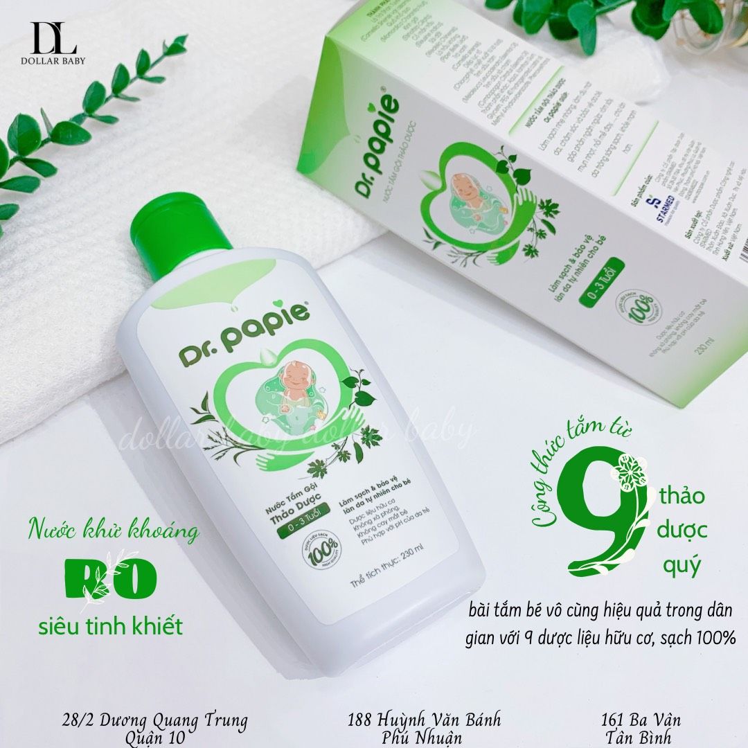  Nước Tắm Gội Thảo Dược Phòng Cảm Lạnh DR.PAPIE 